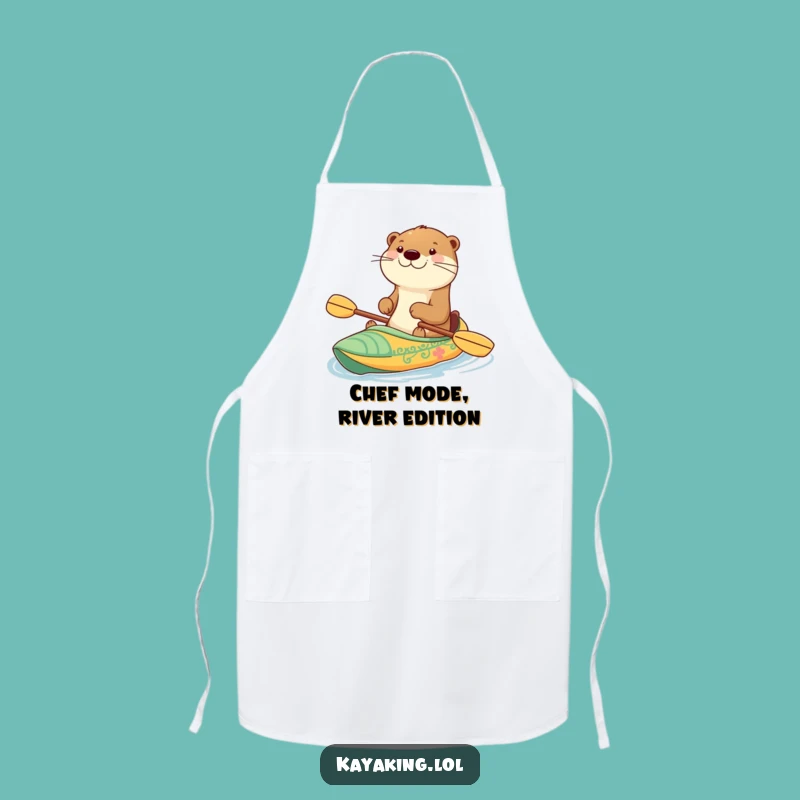Funny Happy Otter Kayak Apron - Kitchen Adventure Gift