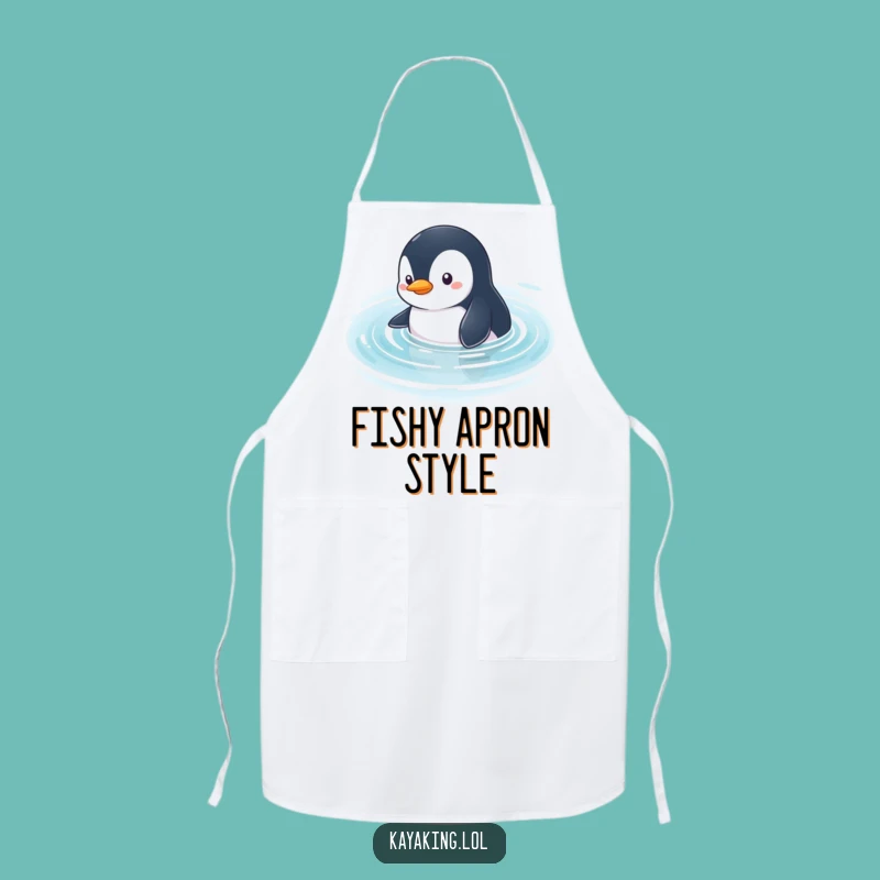 Funny Penguin Glide Apron: Explore the Kitchen! This Curious Penguin Apron is a Wonderful Funny Gift!