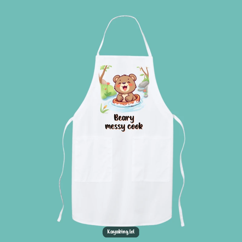 Funny Bear Cub Stream Apron: Kitchen Fun, Hilarious Funny Gift