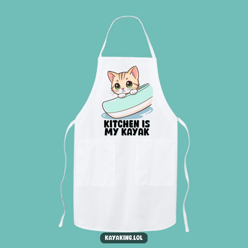 Funny Cat Kayak Apron: Curious Chef Kitty, Fantastic Funny Gift!