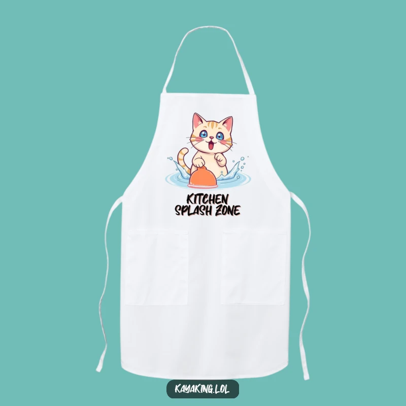 Funny Cat Splash Apron: Cook with Fun! This Surprised Cat Apron is a Wonderful Funny Gift!