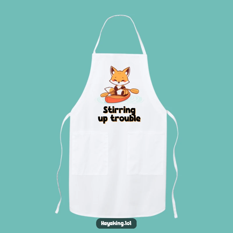 Funny Determined Fox Paddle Apron: Cook with Drive and Humor