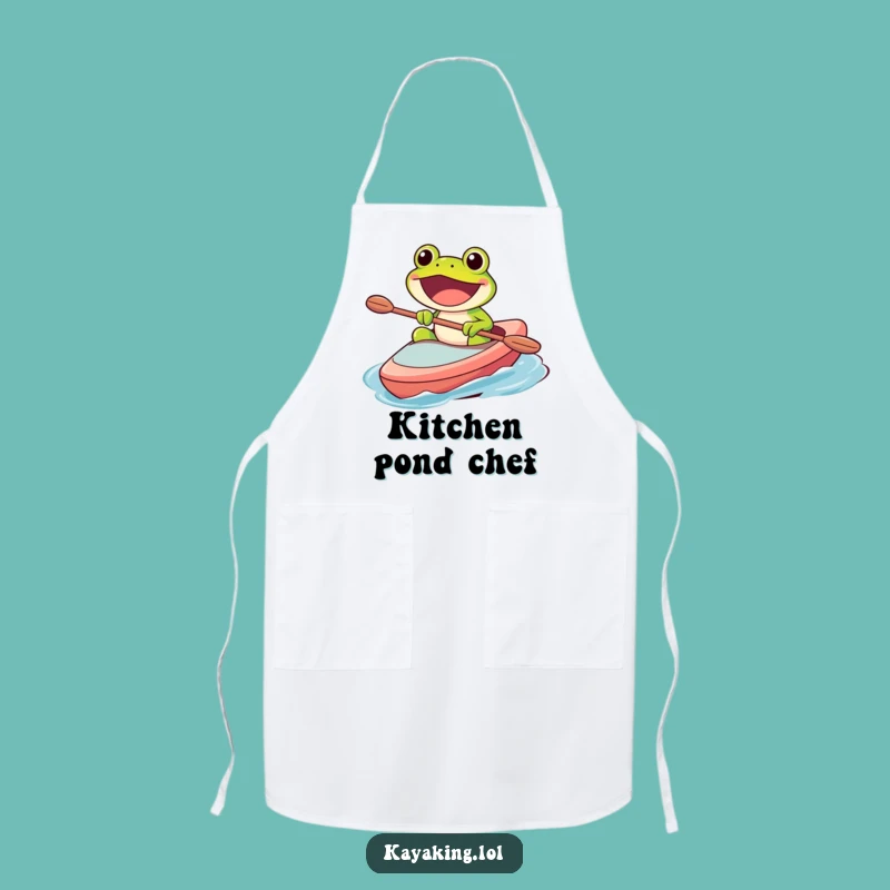 Funny Frog Kayak Apron: Happy Chef Character, Perfect Humorous Gift for Outdoor Cooking