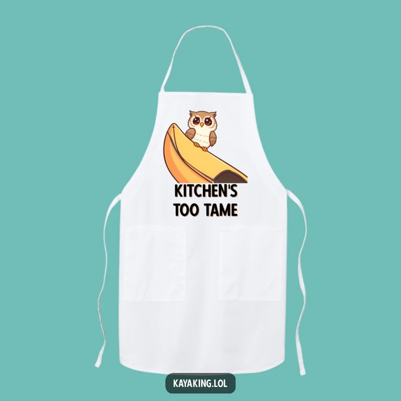 Funny Giggling Owl Kayak Apron - Humorous Cartoon Bird Cooking Gift