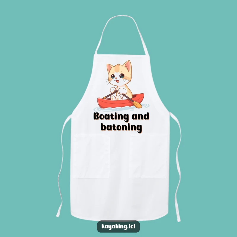 Funny Kitten Kayak Apron: Chef Cat Bobbing Adventure, Practical Funny Gift