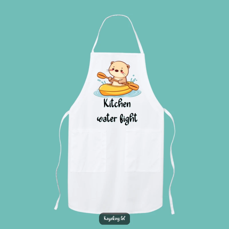 Funny Otter Kayaking Apron Chef's Playful Kitchenware Gift