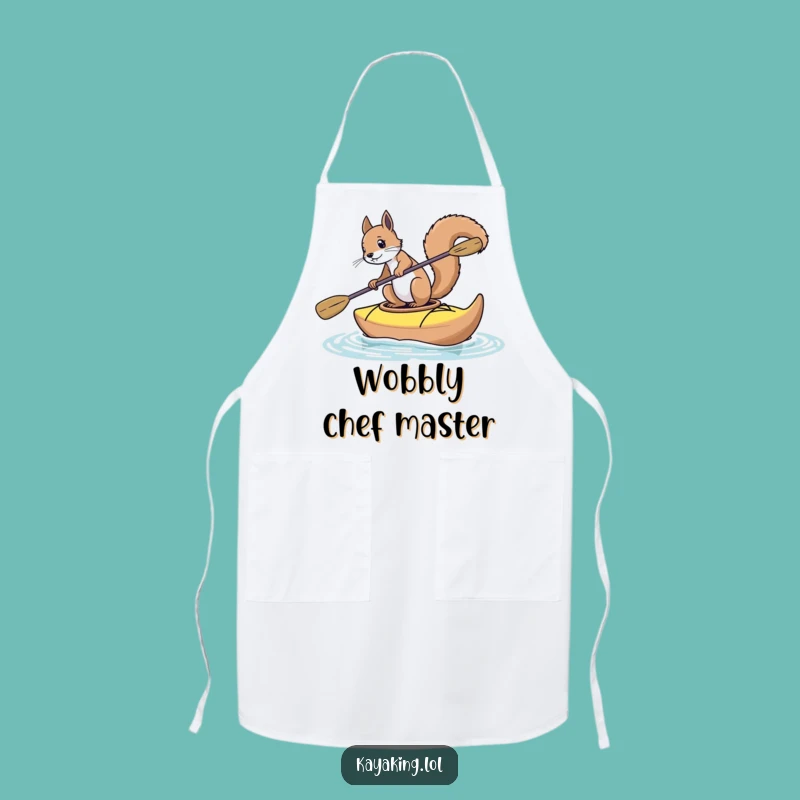 Funny Squirrel Kayak Apron: Hilarious Chef Accessory for Kitchen Fun