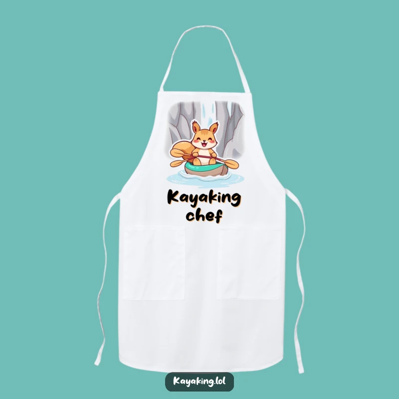 Funny Squirrel Kayak Chef Apron: Cook Up Some Laughs in the Kitchen