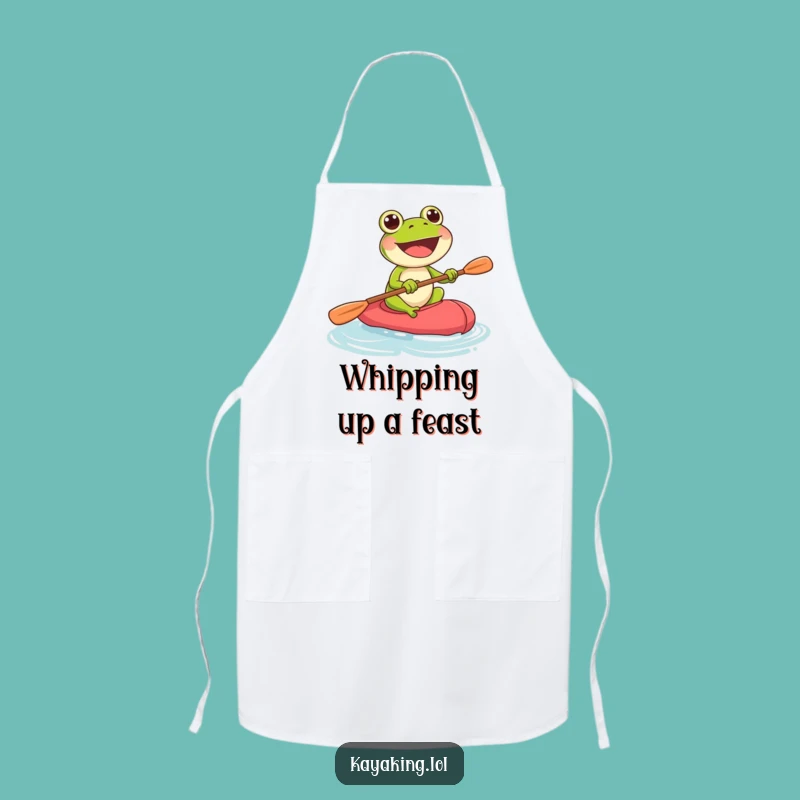 Funny Frog Kayak Apron: Enthusiastic Chef Frog, Super Funny Gift!