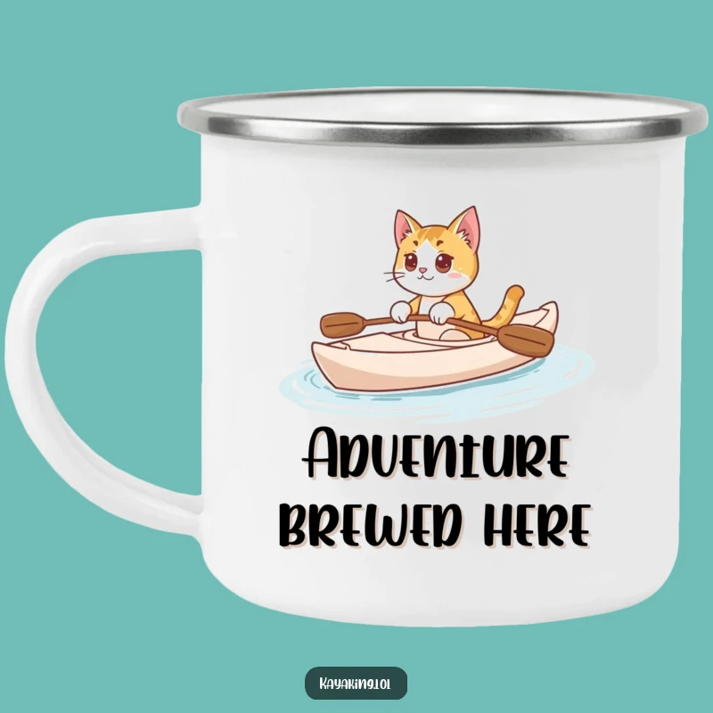 Funny Kayak Cat Camping Mug: Curious Feline's Outdoor Adventure, Durable & Hilarious Funny Gift