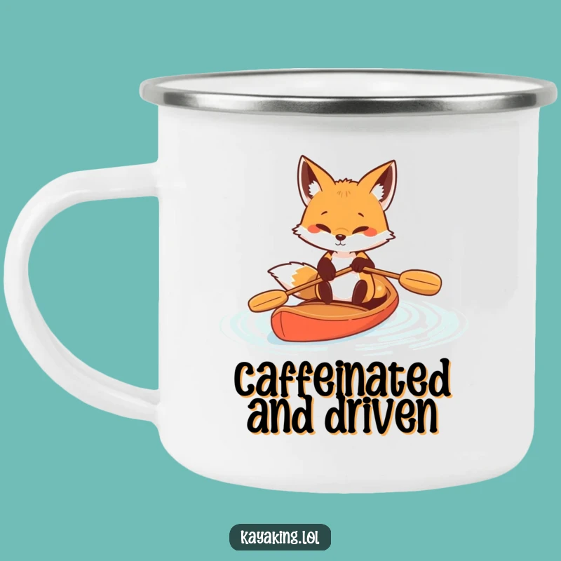 Funny Determined Fox Paddle Camping Mug: Fuel Your Adventure with Drive