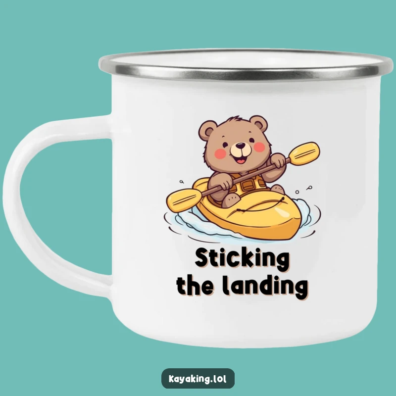 Funny Bear Camping Mug Brave Kayaker's Adventure Gift