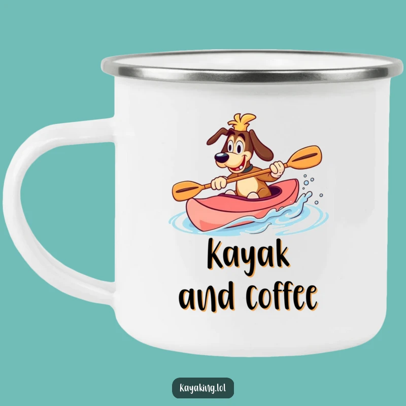 Funny Dog Kayak Camping Mug: Adventure Fuel with Splashy Fun