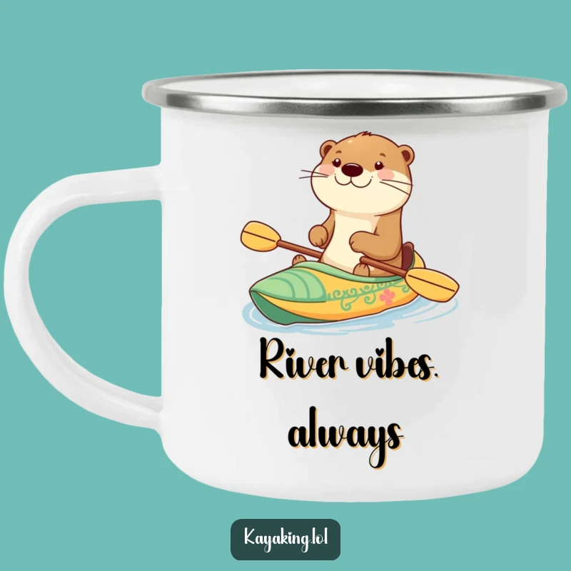 Funny Happy Otter Kayak Camping Mug - Outdoor Joy Gift