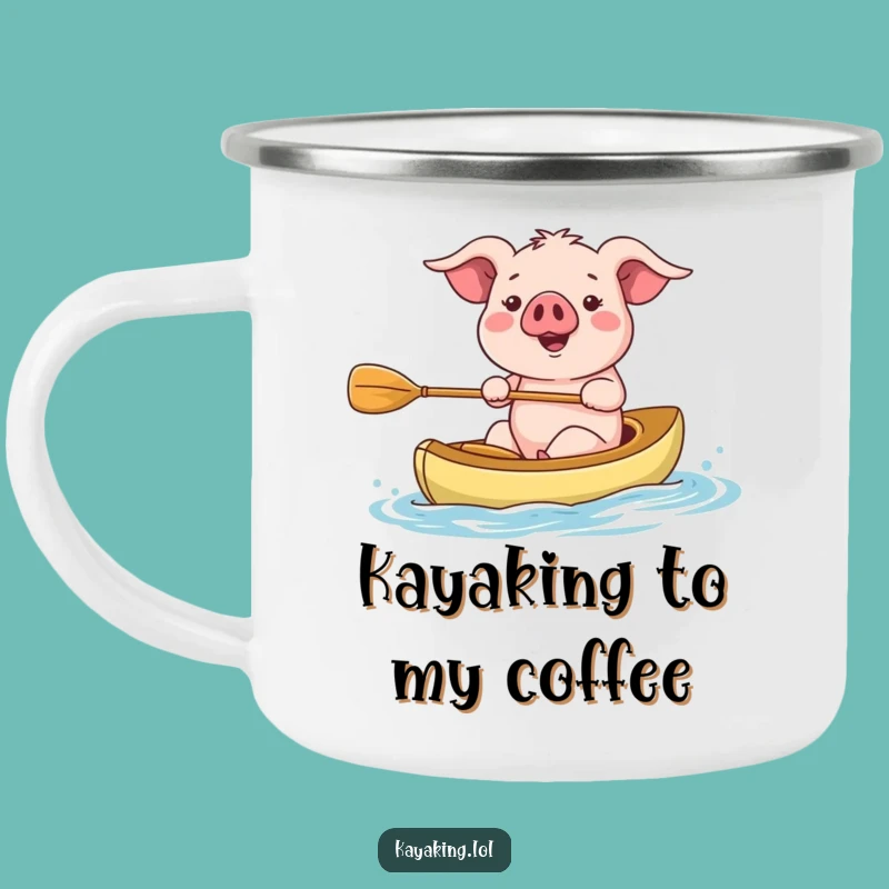 Funny Kayaking Pig Camping Mug - Outdoor Adventure & Hilarious Gift