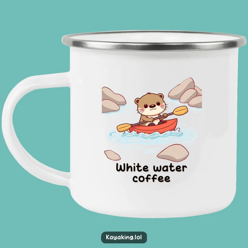 Funny Otter Kayak Camping Mug: Durable Character, Perfect Humorous Gift for Outdoor Thrills