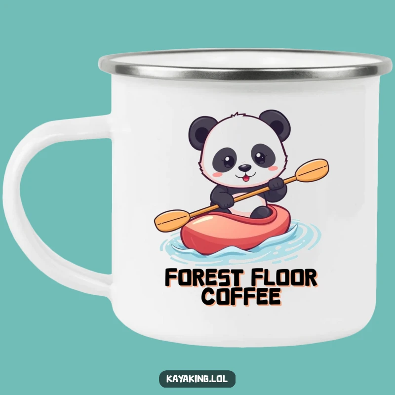 Funny Panda Kayaking Camping Mug: Confident Rider, Outdoor Resolve, Great Funny Gift