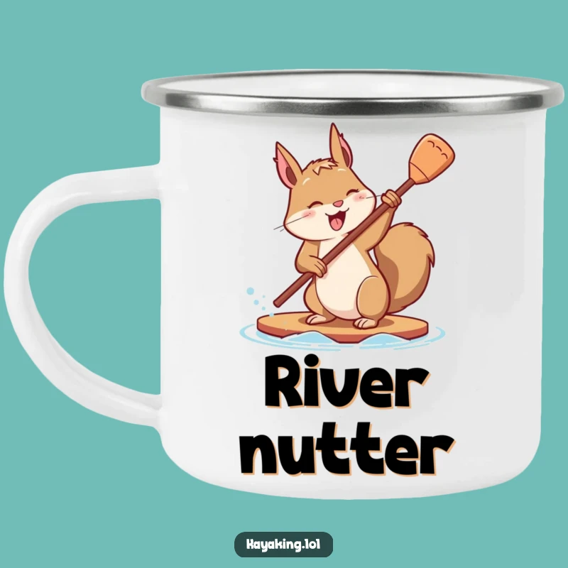 Funny Squirrel Paddle Camping Mug: Determined Outdoors Fun, Hilarious Gift