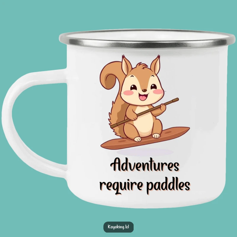 Funny Squirrel Paddling Camping Mug: Tiny Adventure Brews for Happy Campers