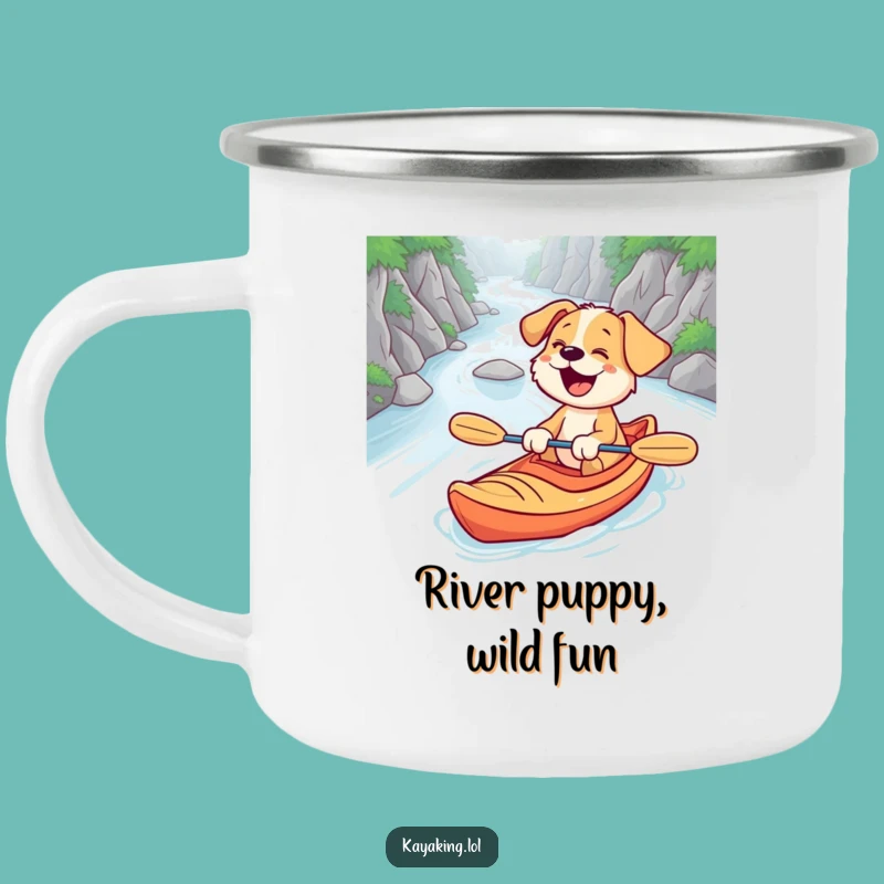 Funny Puppy Kayaking Camping Mug - Adventure Fuel for Pups!