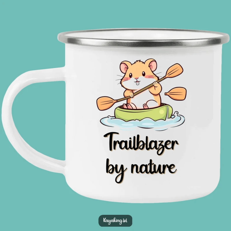 Funny Determined Hamster Kayak Camping Mug: Motivational Outdoor Gear, Perfect Trail Gift