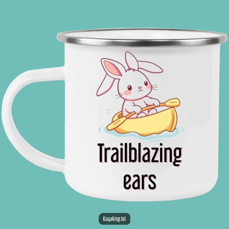 Funny Playful Bunny Camping Mug: Outdoor Kayak Adventures - Cute Gift