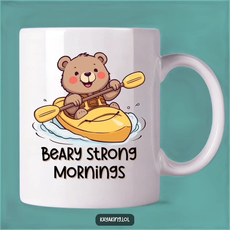 Funny Bear Kayak Roll Mug Brave Adventurer Perfect Gift