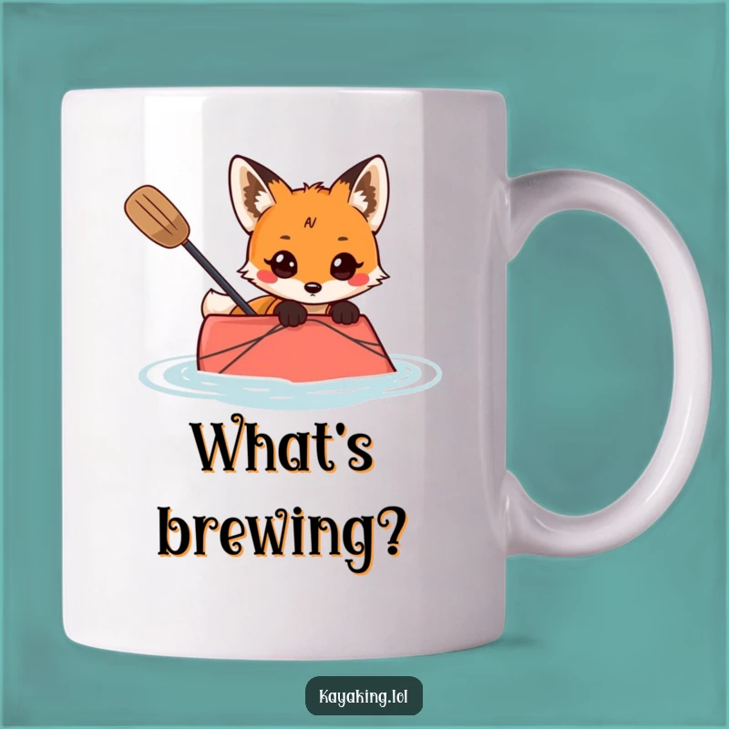 Funny Curious Fox Kayak Mug Peek-a-Boo Adventure Perfect Gift