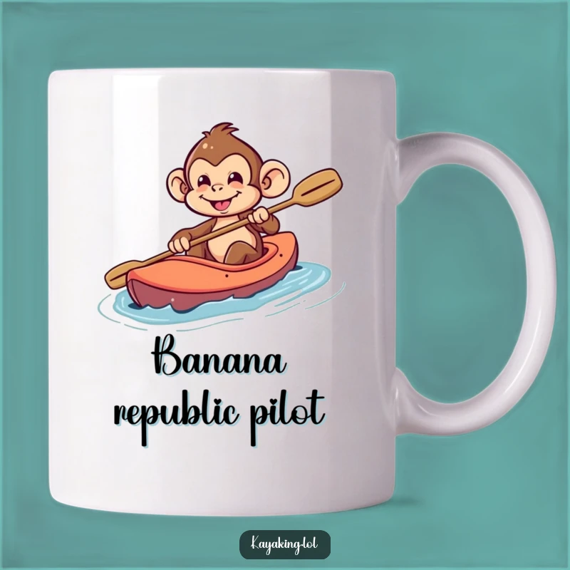 Funny Monkey Kayak Mug: Adventure Awaits with this Playful Character, a Perfect Funny Gift!