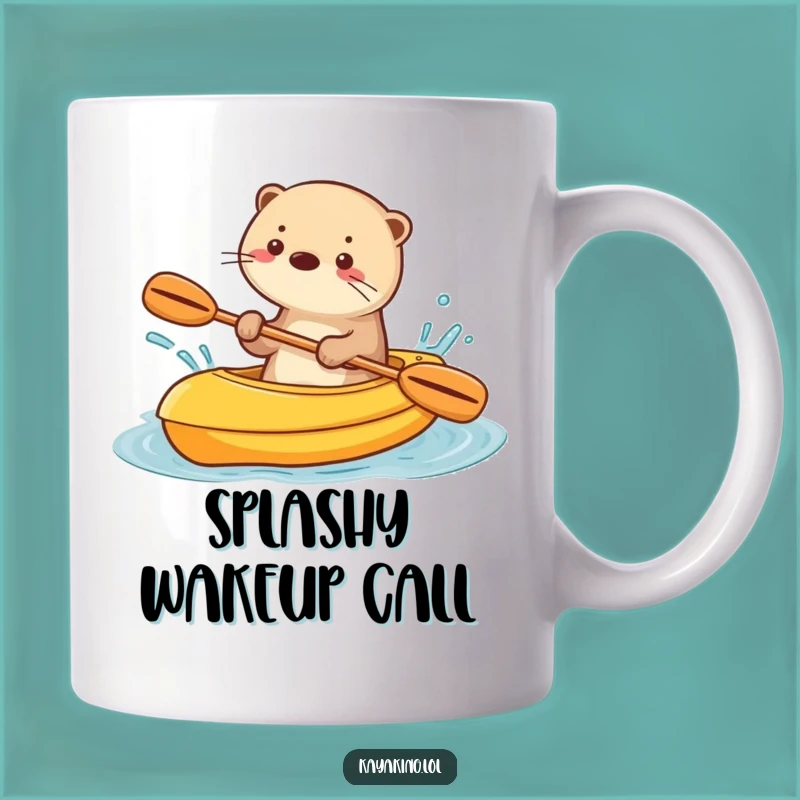 Funny Otter Splashing Kayak Mug Playful Water Fun Perfect Gift