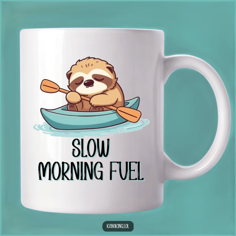 Funny Sloth Kayak Mug: Relaxed Humor for Your Slow Mornings
