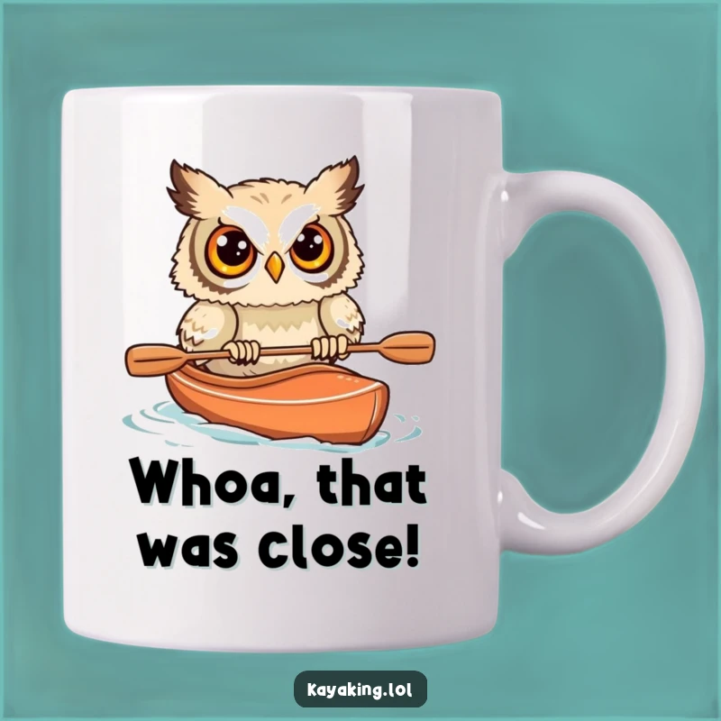 Funny Startled Owl Kayak Mug: A Hilarious Gift for Wildlife Lovers