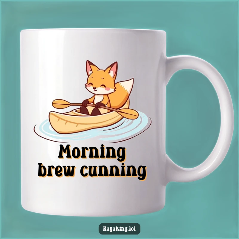 Funny Fox Kayaking Mug: Graceful Navigator, Perfect Funny Gift for Nature Lovers