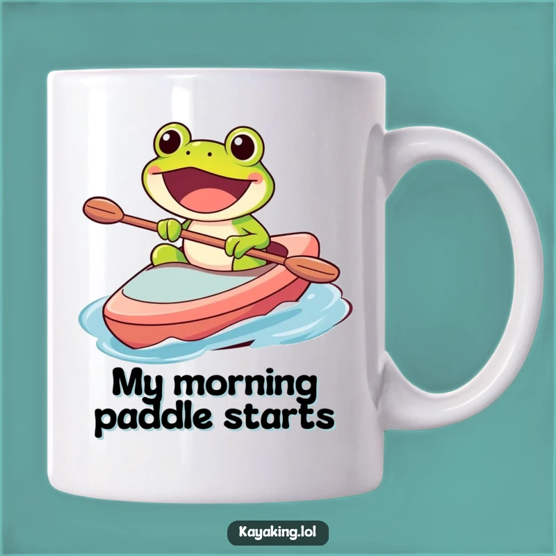 Funny Frog Kayak Mug: Happy Character, Perfect Humorous Gift for Adventurers