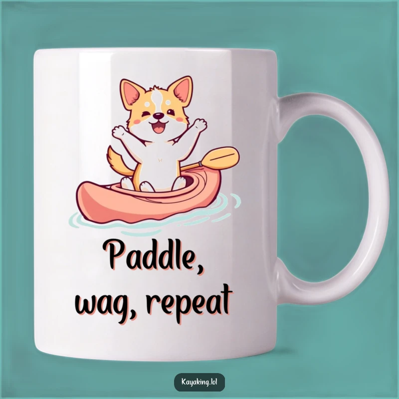 Funny Dancing Dog Kayak Mug: Hilarious Water Adventure Gift