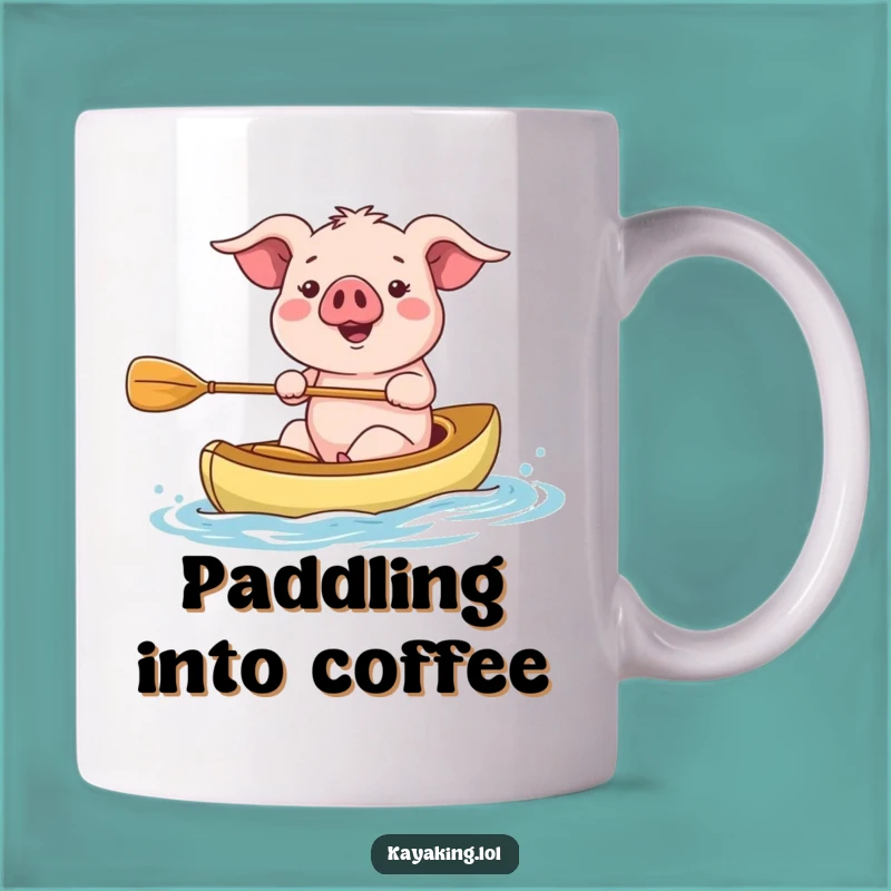 Funny Kayaking Pig Mug - Hilarious Adventure Gift for Swimmers