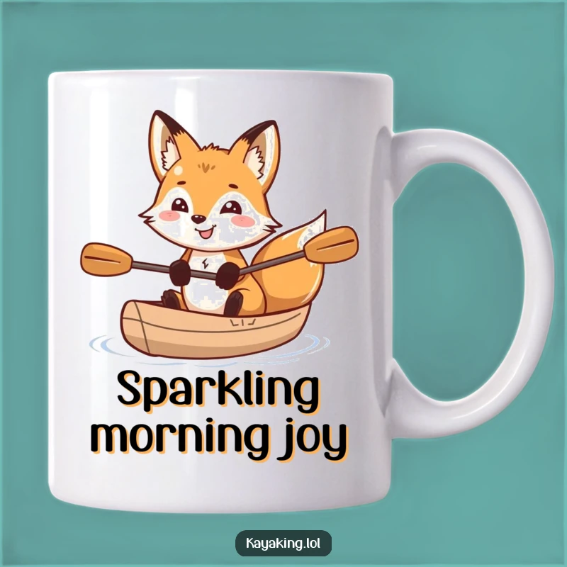 Funny Fox Kayak Mug: Sparkling Adventurer Gift for Nature Fans