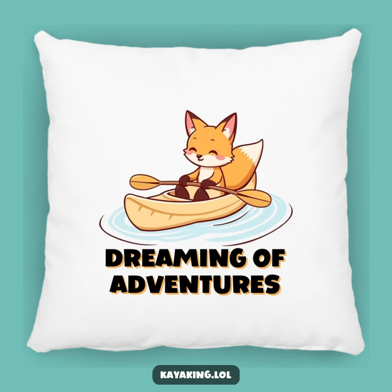 Funny Fox Kayaking Pillow: Graceful Navigator, Soft Comfort, Unique Funny Gift