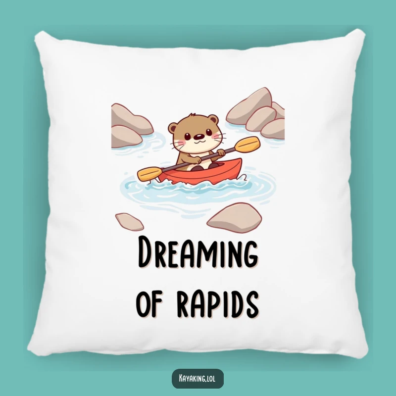 Funny Otter Kayak Pillow: Cute Character, Perfect Humorous Gift for Cozy Adventures