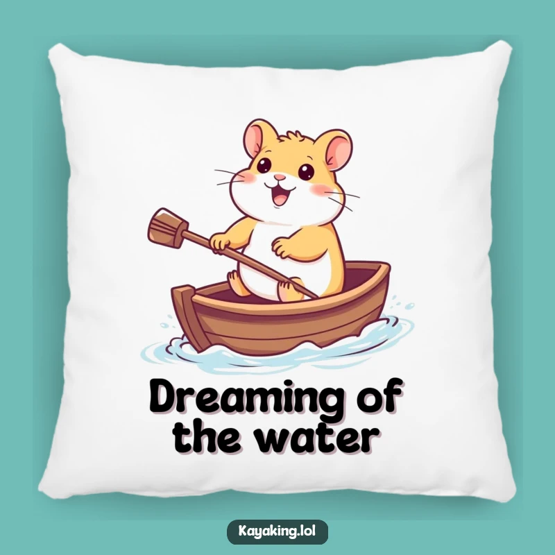 Funny Hamster Boat Race Pillow: Cozy Rodent's Paddle Comfort, Perfect Funny Gift!