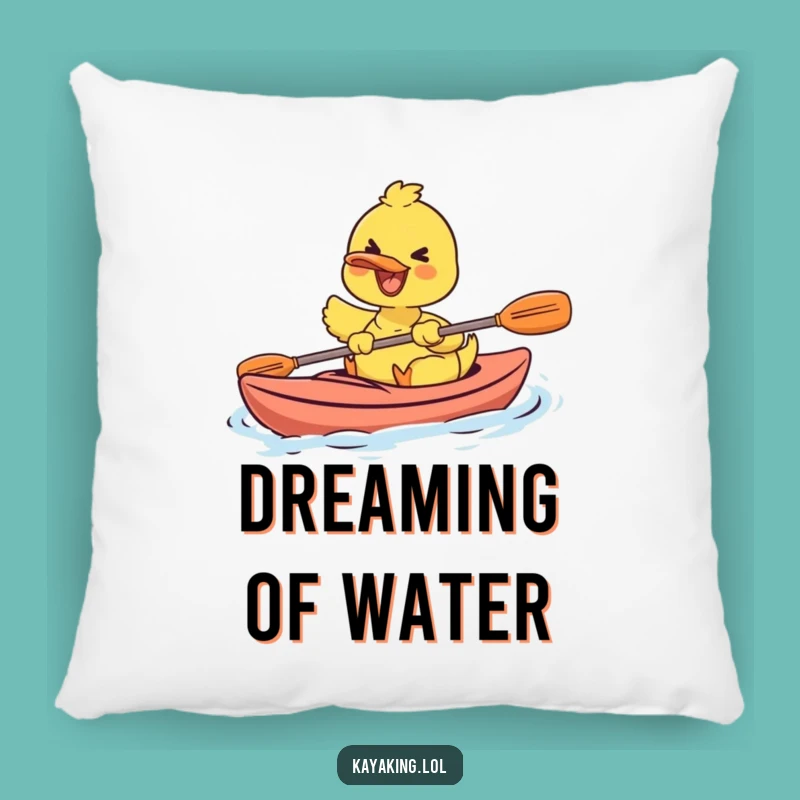 Funny Kayak Duck Pillow Happy Paddler Cozy Home Decor Gift