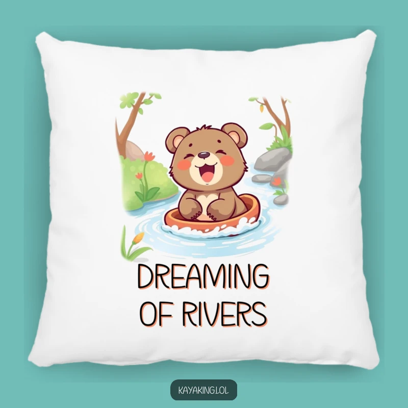 Funny Bear Cub Stream Pillow: Cozy Laughs, Adorable Funny Gift