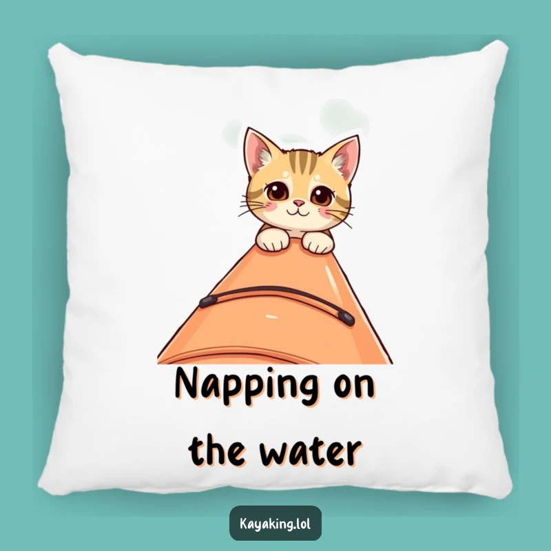 Funny Curious Cat Kayak Pillow - Comfy Cat Exploration Gift