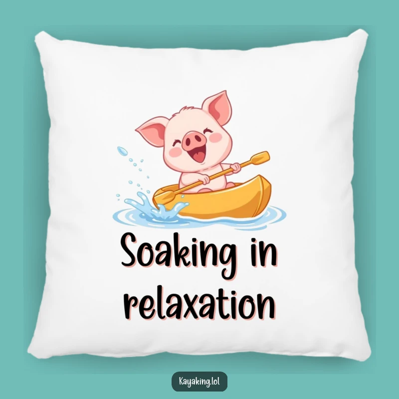 Funny Giggling Piglet Kayak Pillow - Cozy Splashy Decor