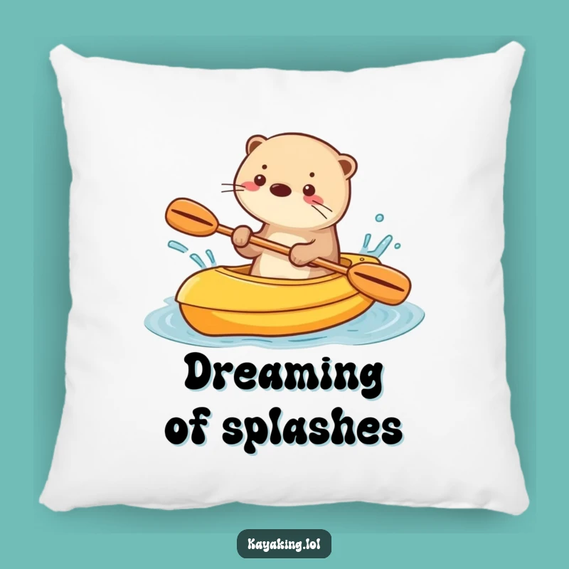 Funny Otter Kayak Pillow Cozy Playful Home Decor Gift