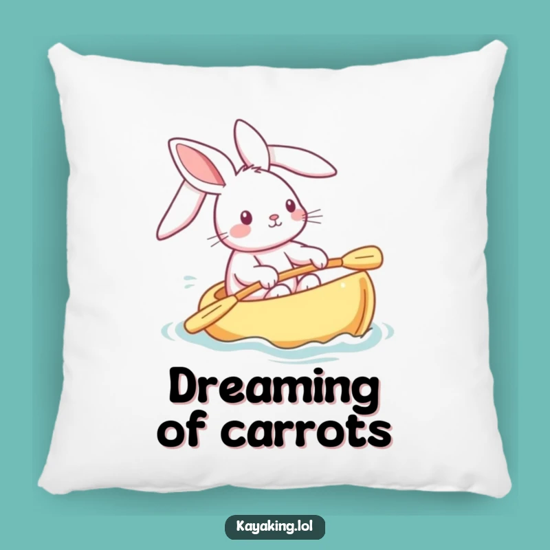 Funny Playful Bunny Pillow: Cozy Kayak Fun for Your Home - Cute Gift
