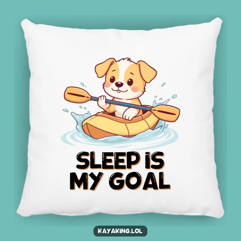 Funny Puppy Kayak Pillow: Splashy Pup's Cozy Comfort, Soft & Hilarious Funny Gift