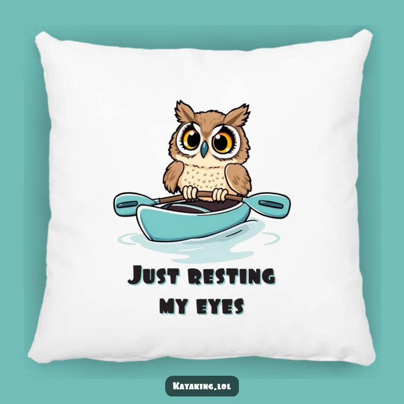 Funny Startled Owl Pillow: Cozy Kayak Fail Comfort - The Perfect Funny Gift