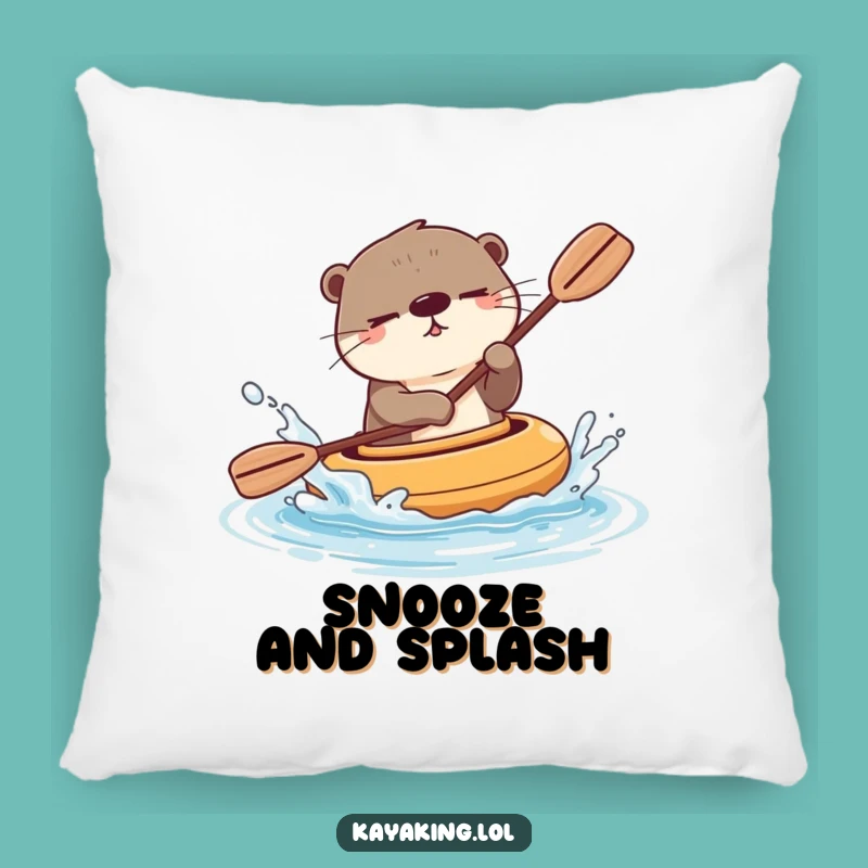 Funny Winking Otter Kayak Pillow - Soft Playful Cartoon Animal Gift
