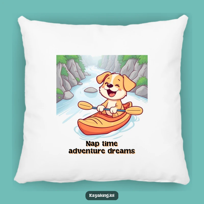 Funny Puppy Kayaking Pillow - Cozy Comfort & Giggles